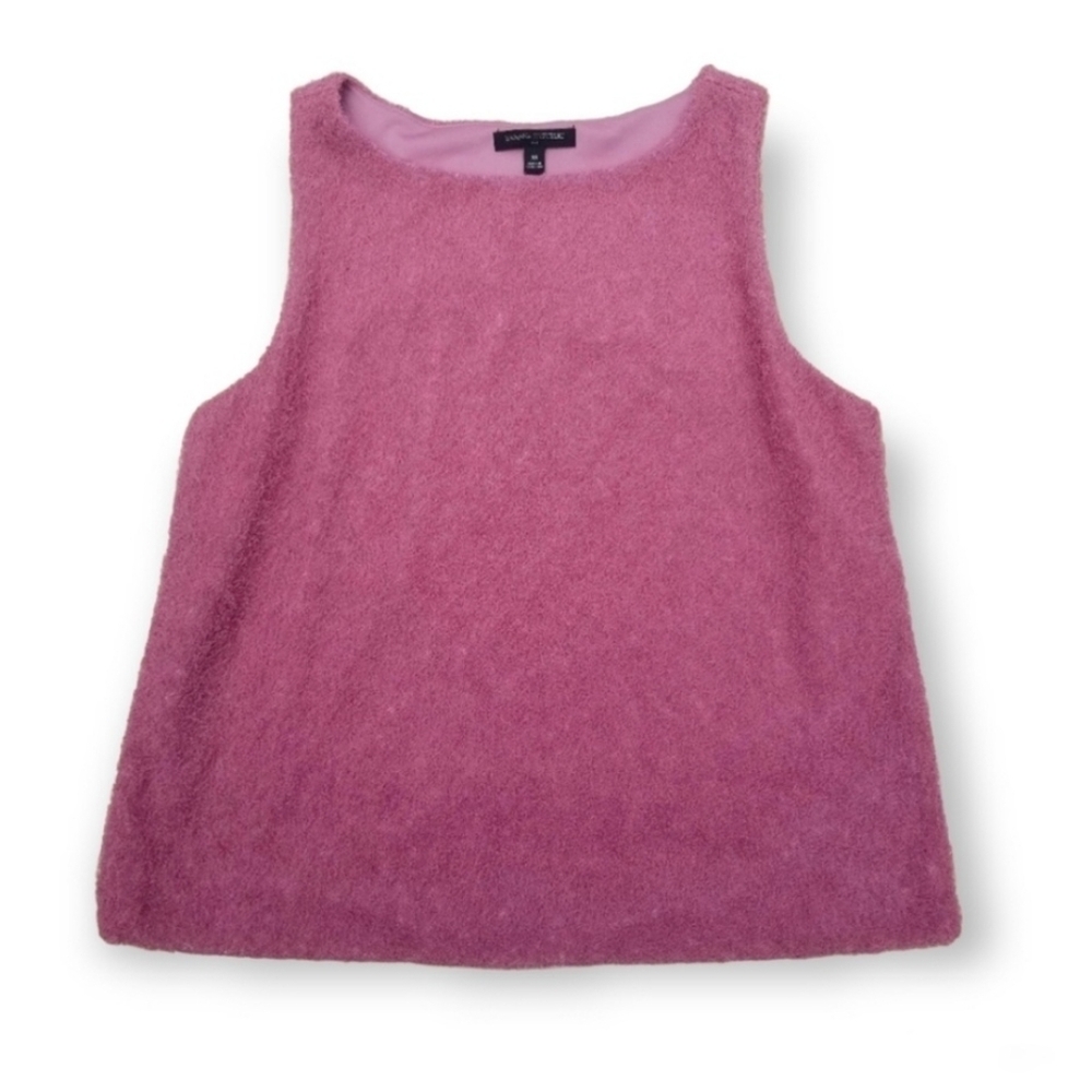 Banana Republic mauve pink fuzzy eyelash shell tank top women's Medium y2k